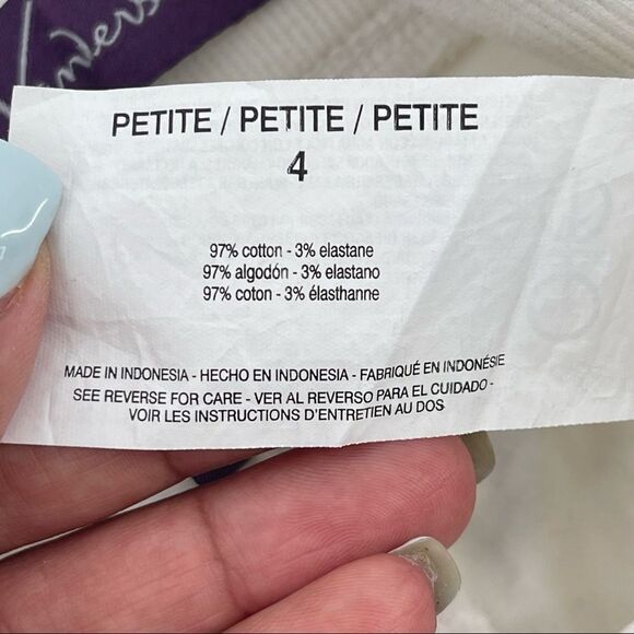 Gloria Vanderbilt Petites Crystal White Ribbed Utility Skimmer Capri Pants 4P - Picture 13 of 16